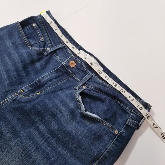 Levi's Strauss Jeans Mid Rise Slim Dark Wash Blue Denim - Picture 6 of 12